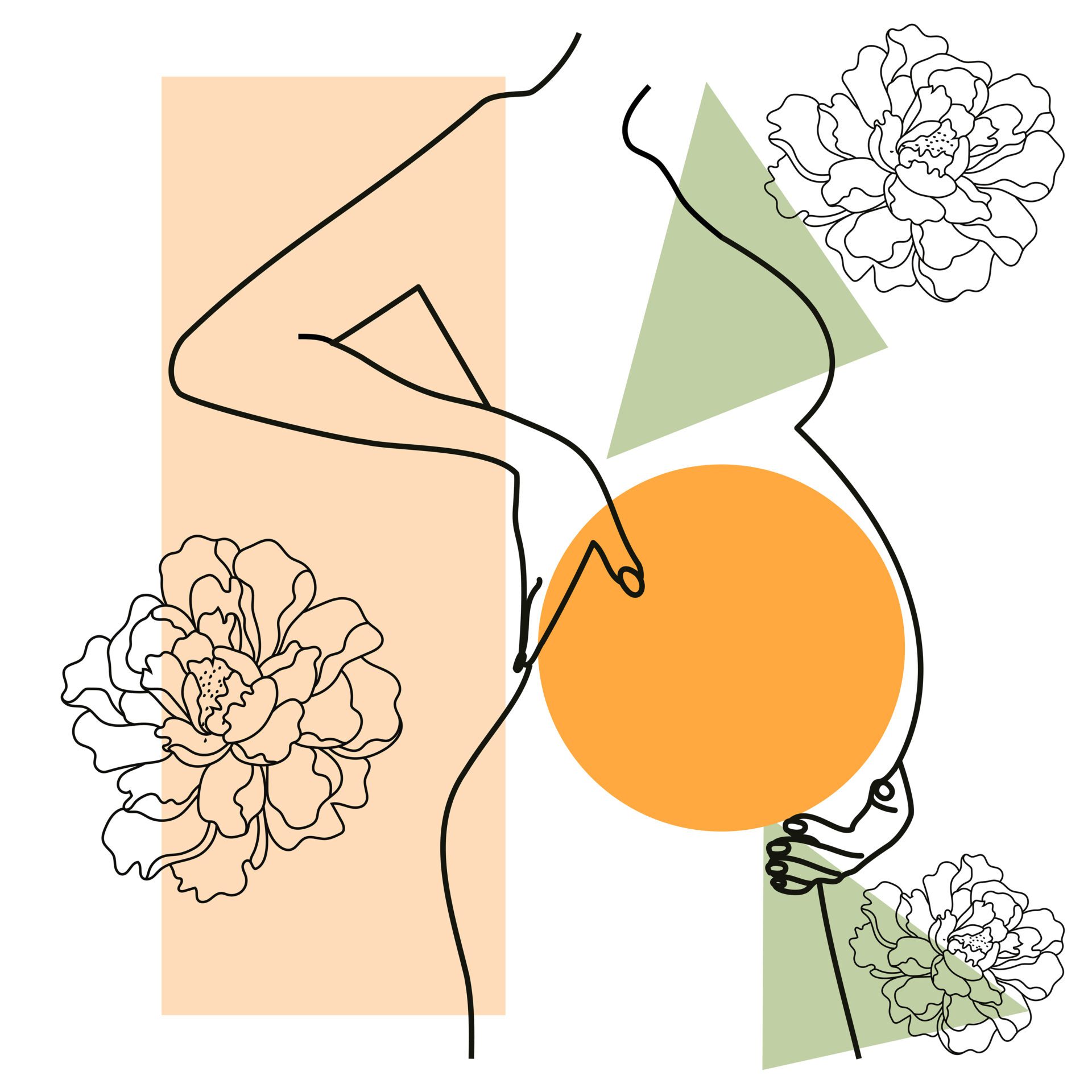 birth doula pregnant woman outline scaled
